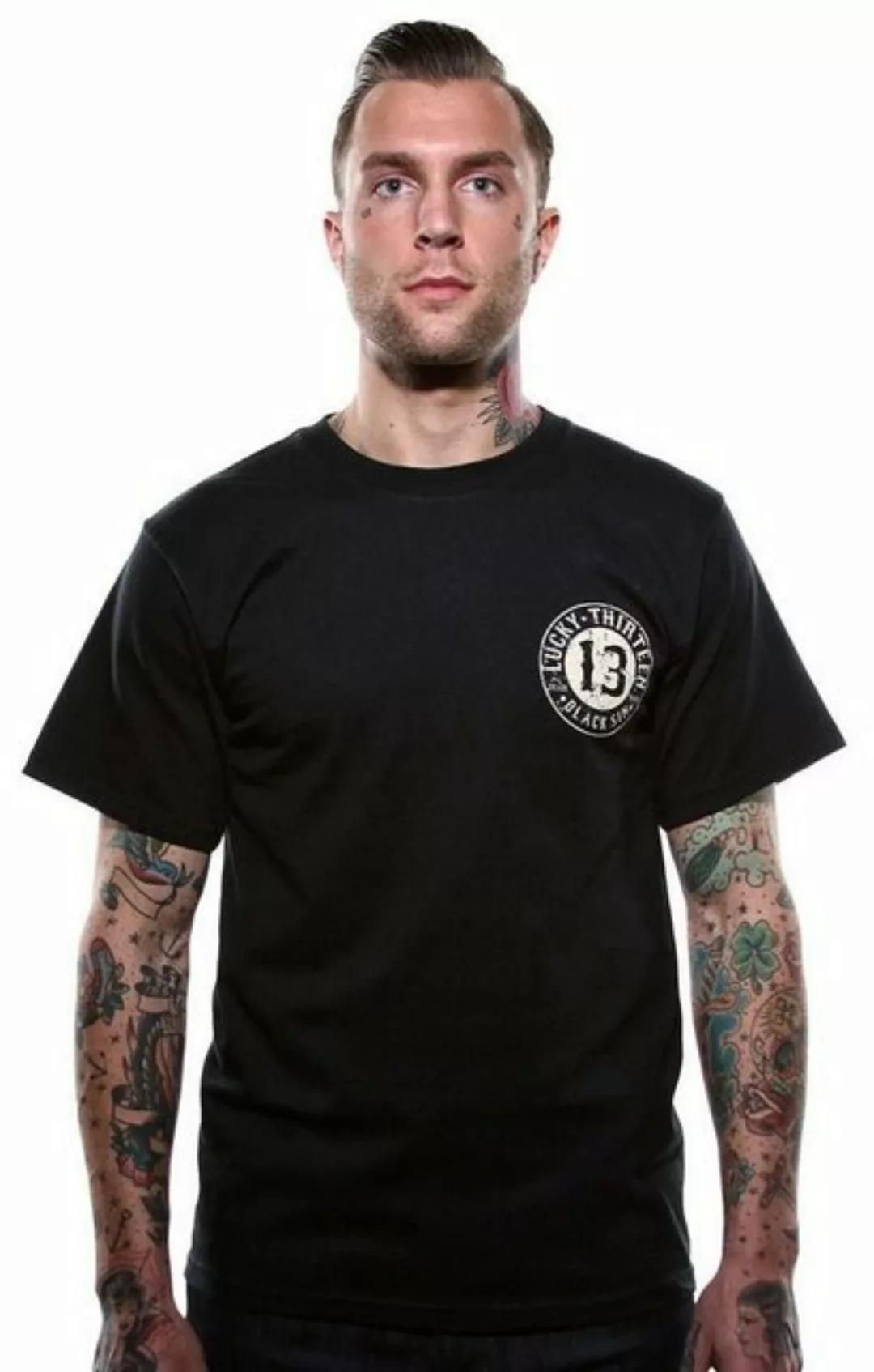 Lucky 13 T-Shirt Lucky 13 Herren T-Shirt Black Sin günstig online kaufen