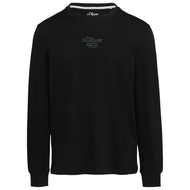 s.Oliver Langarmshirt s.Oliver XXL Langarmshirt schwarz Logo-Stickerei günstig online kaufen