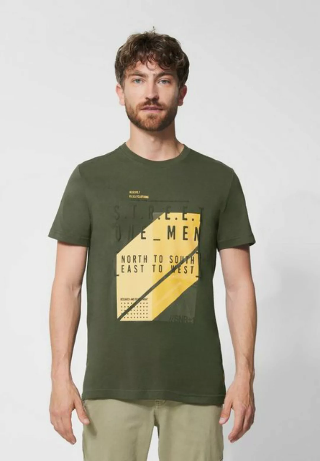 STREET ONE MEN T-Shirt, mit Streifenmuster günstig online kaufen