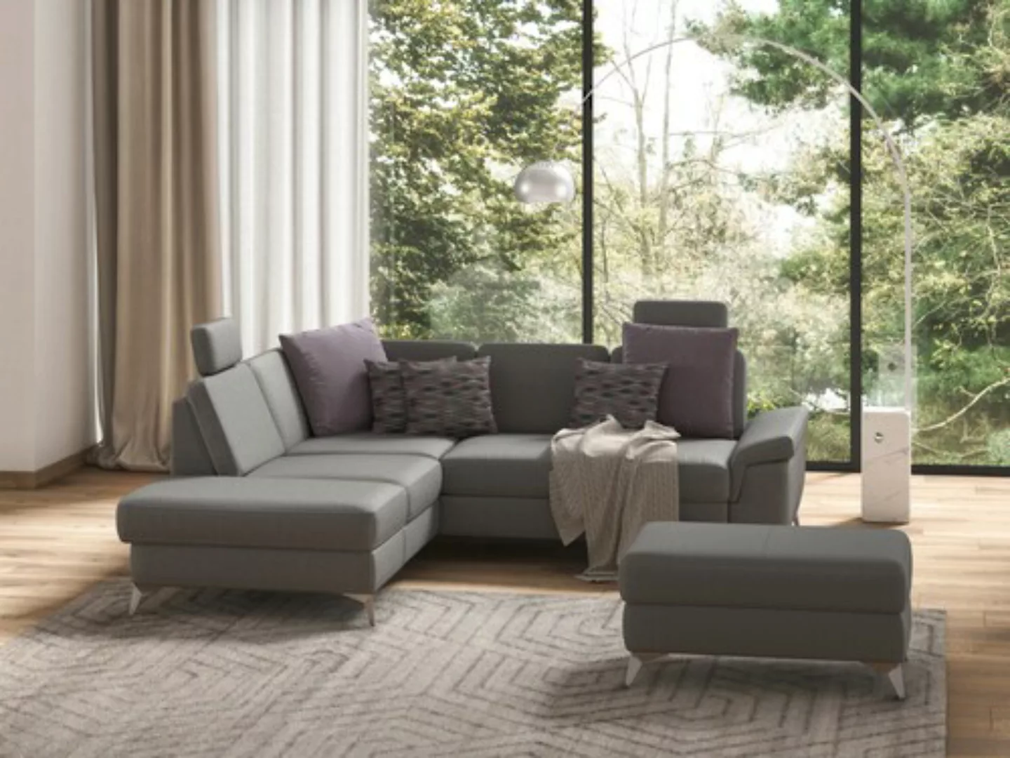 sit&more Ecksofa »Padua L-Form«, inklusive Sitztiefenverstellung, Armteilfu günstig online kaufen