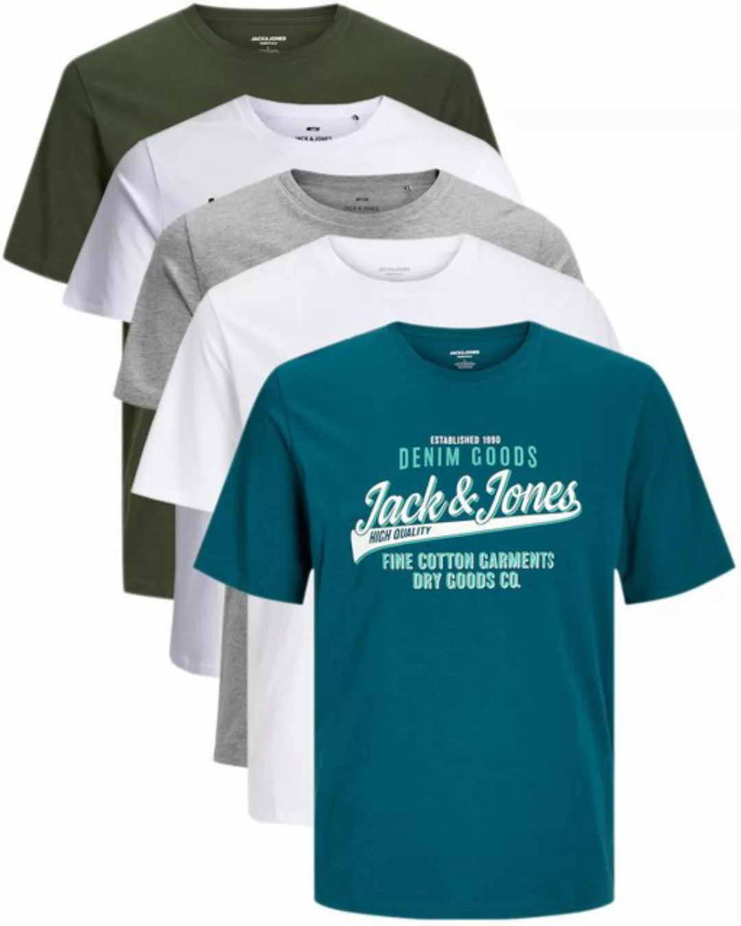 Jack & Jones Print-Shirt (Spar Set, 5er-Pack) T-Shirts mit Aufdruck aus Bau günstig online kaufen