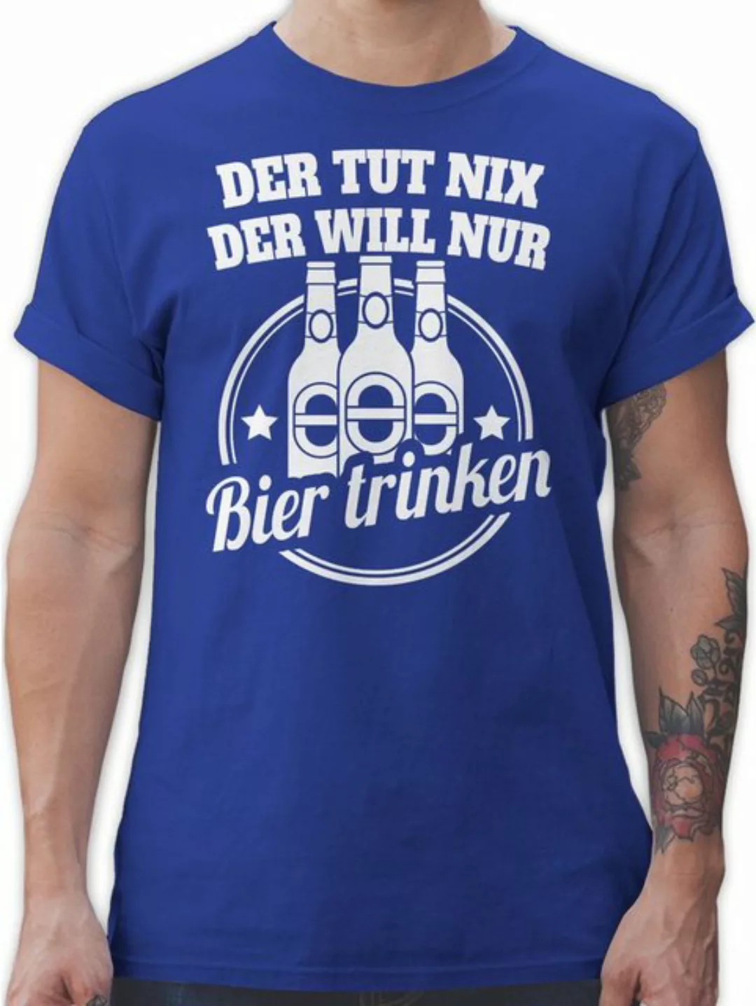 Shirtracer T-Shirt Der tut nix der will nur Bier trinken Sprüche Statement günstig online kaufen