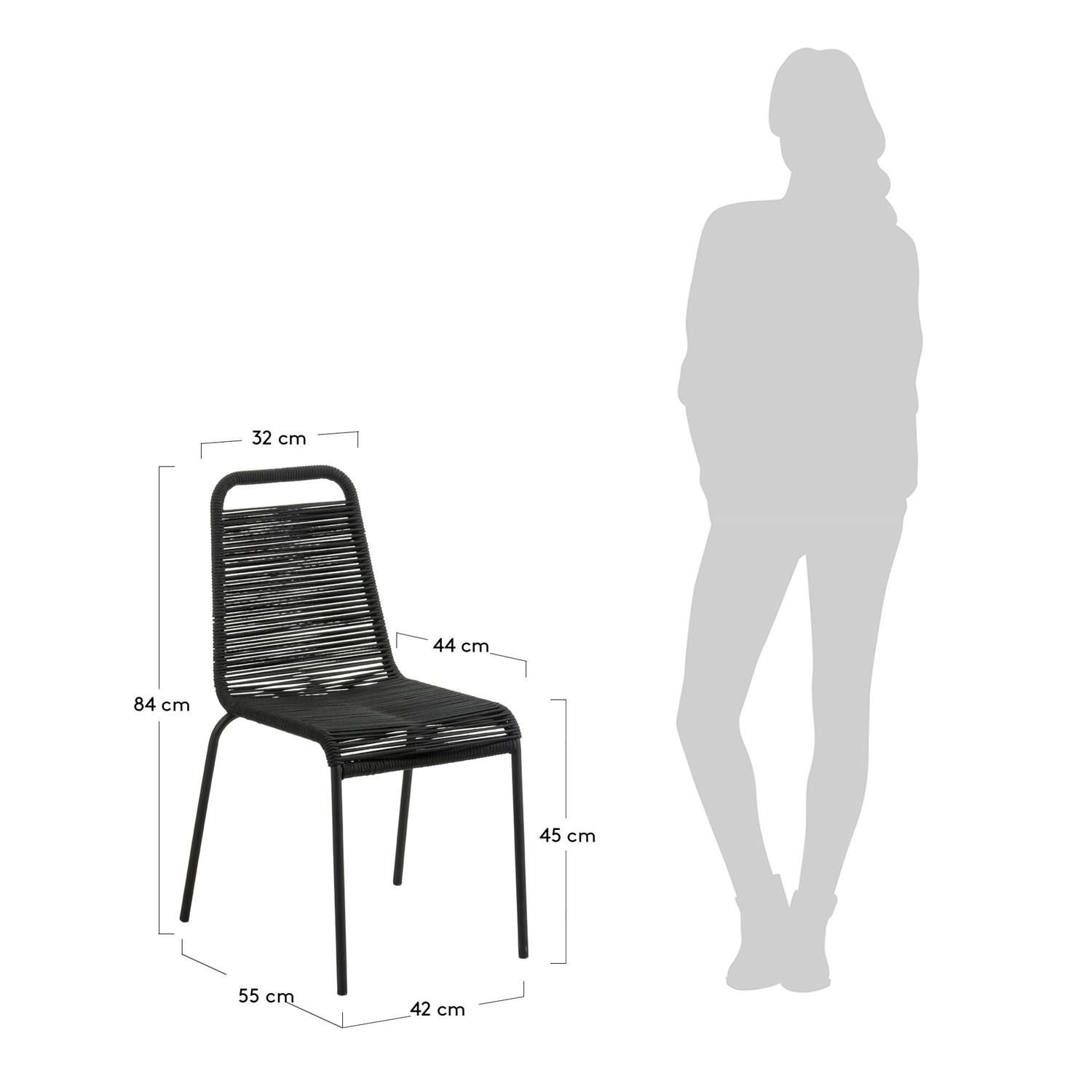 Natur24 4er Set Stühle Lambton Seil und Stahl 49x84x59cm Sessel günstig online kaufen