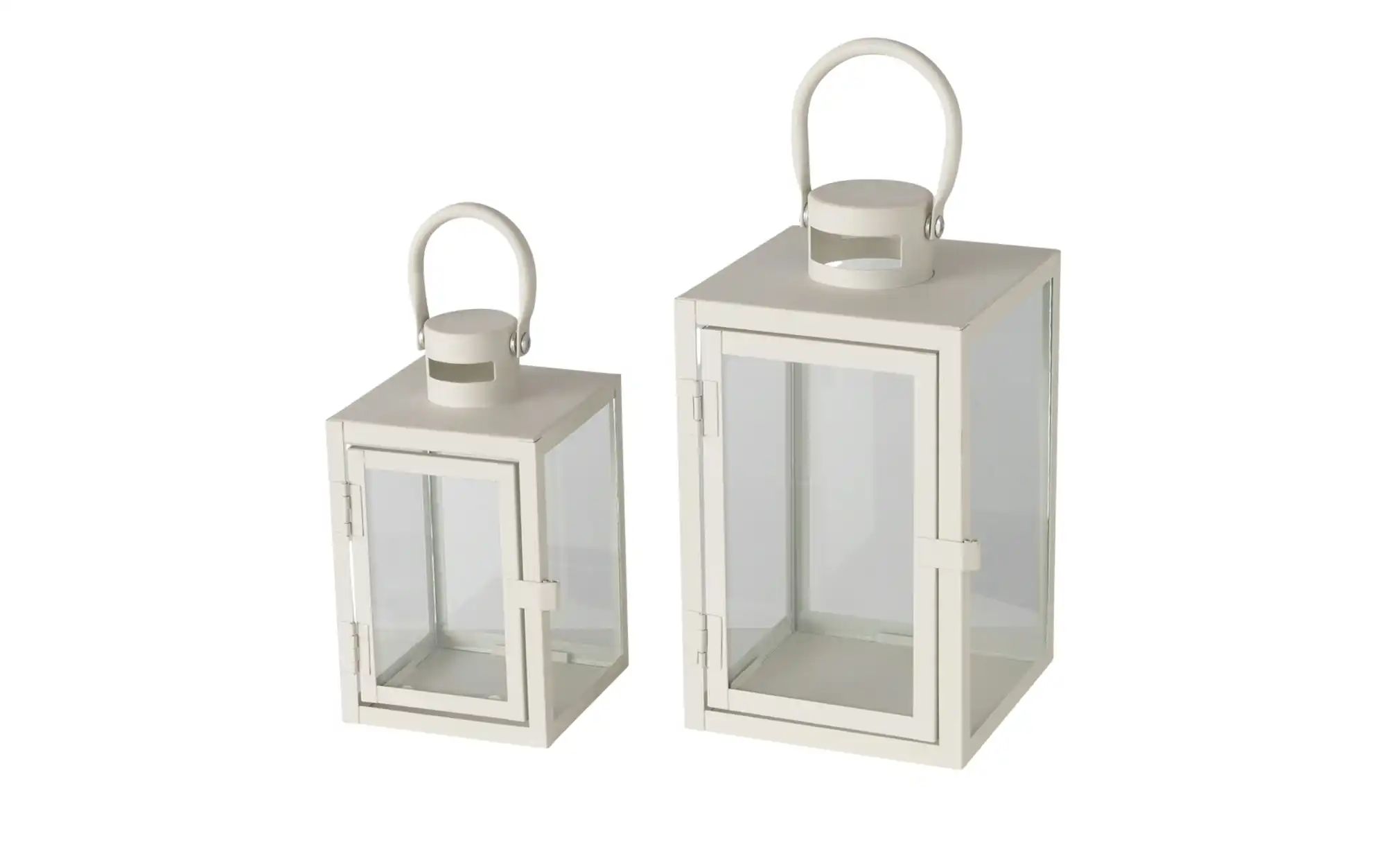 Laterne  2er-Set   ¦ grau ¦ Eisen,Glas ¦ Maße (cm): B: 14,5 H: 23,8 Accesso günstig online kaufen