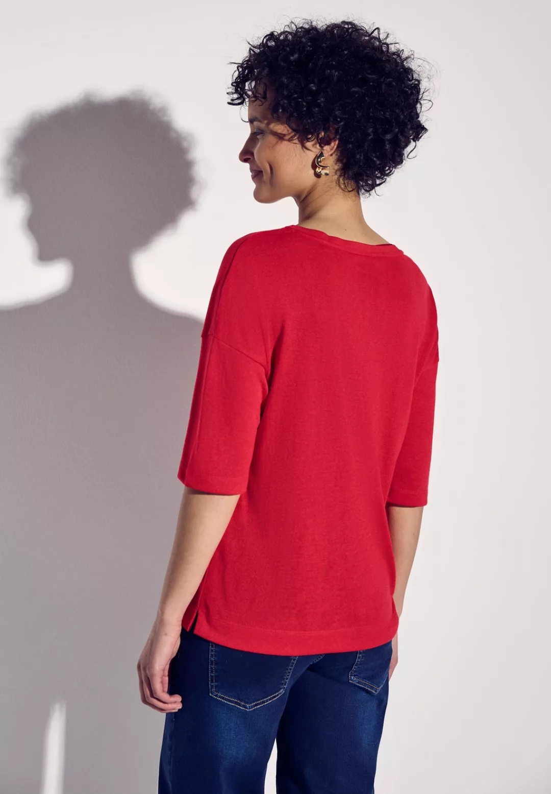 STREET ONE T-Shirt, mit seitlichen Schlitzen günstig online kaufen