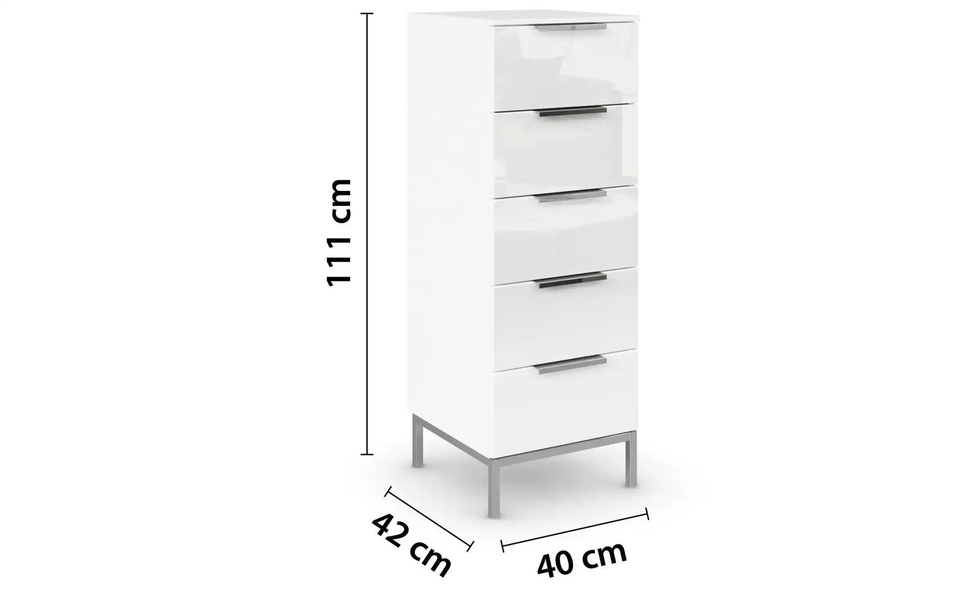 Kommode   ¦ weiß ¦ Maße (cm): B: 40 H: 111 Kommoden & Sideboards > Kommoden günstig online kaufen