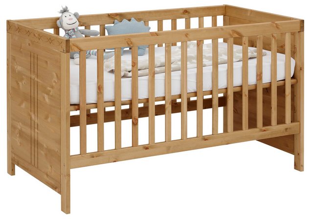 Lüttenhütt Babybett Indra, Aus massiver Kiefer, Liegefläche 70x140 cm günstig online kaufen