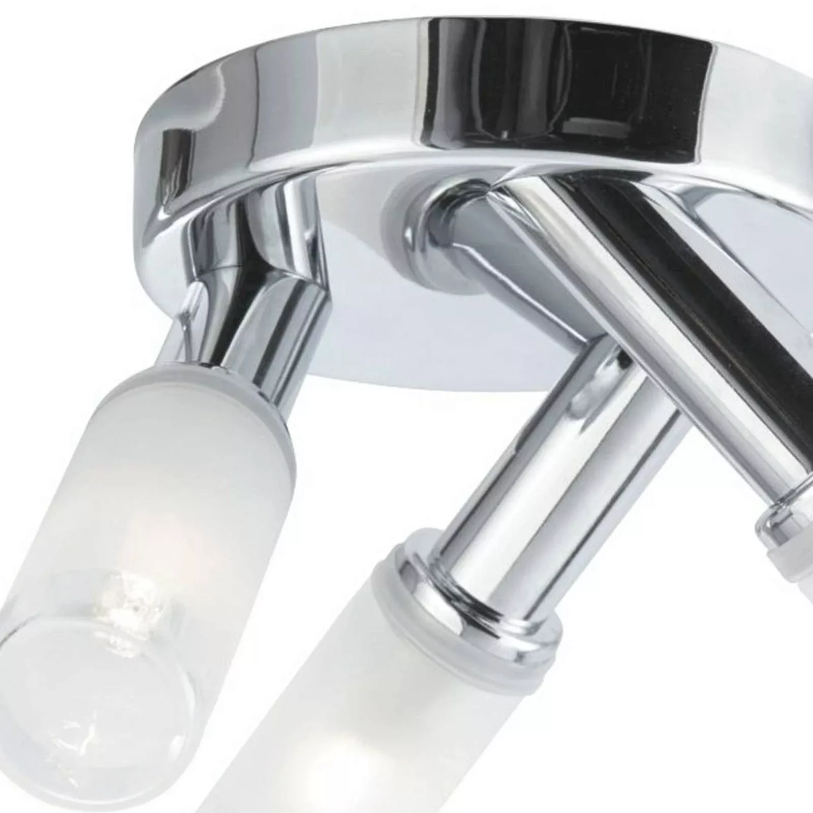 Deckenstrahler Bubbles, chrom/gefrostet, Glas, 3-flg., IP44 günstig online kaufen