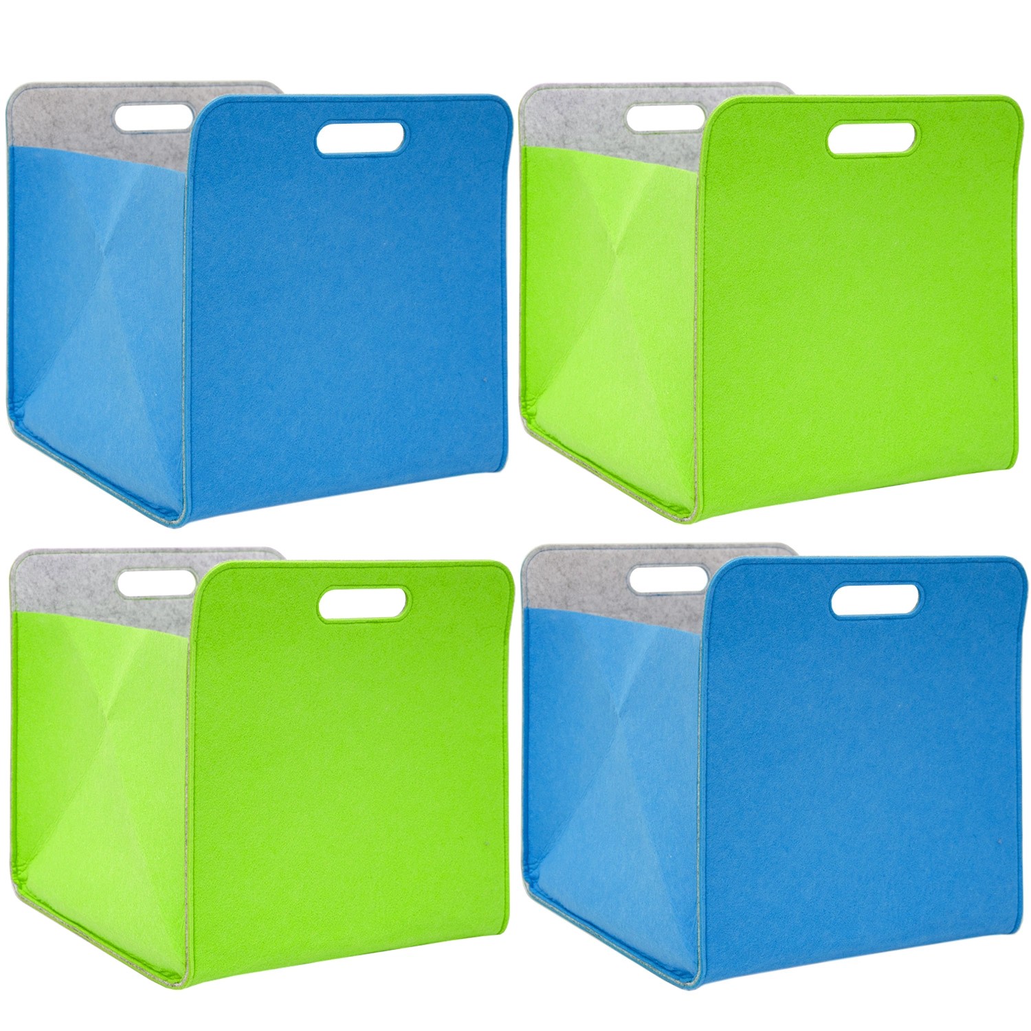 DuneDesign Filz Aufbewahrungsbox für Kallax Regal 33 x 33 x 38 cm 4er Blau günstig online kaufen