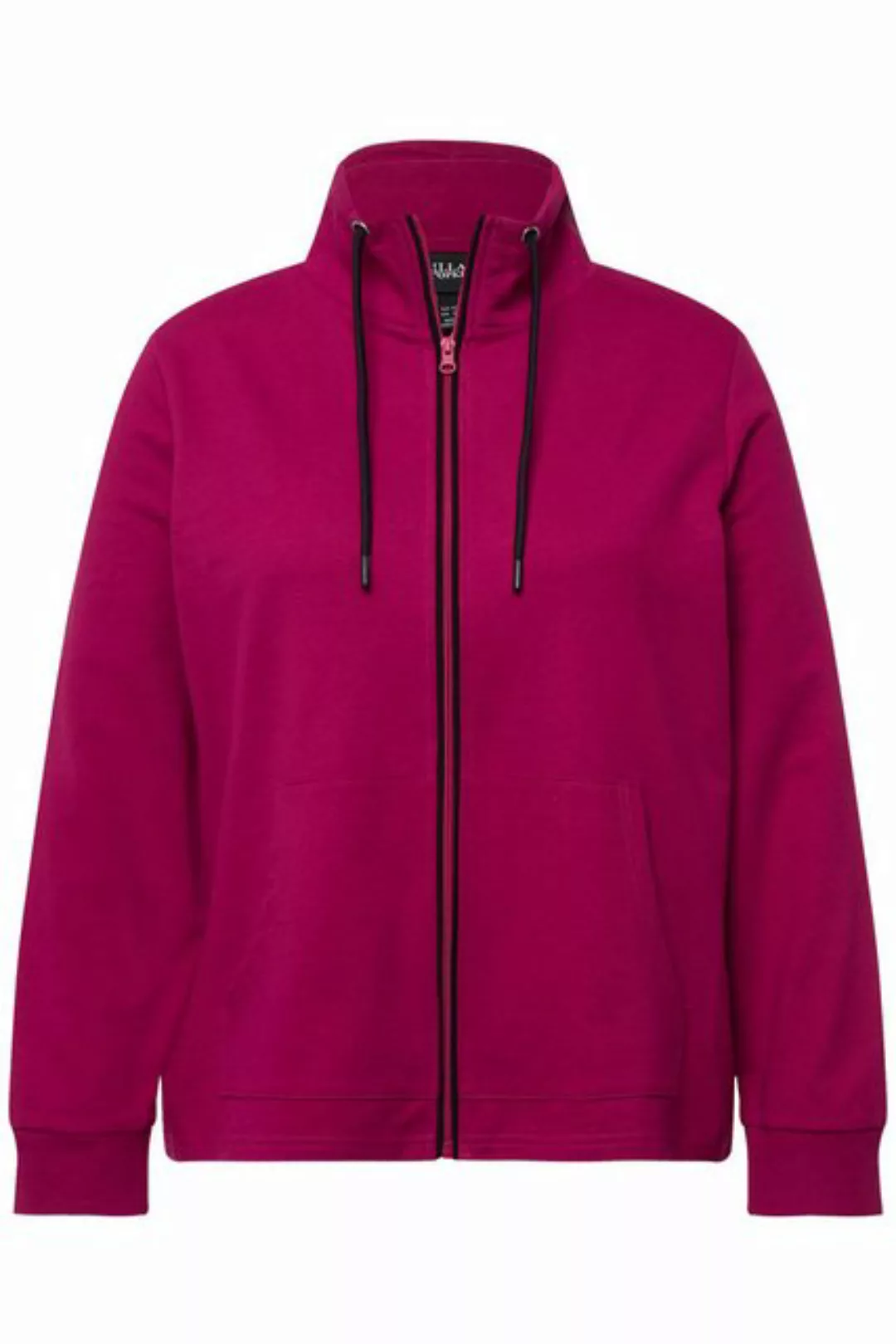 Ulla Popken Sweatjacke Sweatjacke Stehkragen Kängurutasche hinten länger günstig online kaufen