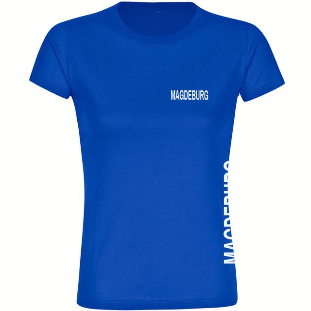 multifanshop T-Shirt Damen Magdeburg - Brust & Seite - Frauen günstig online kaufen