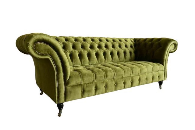 JVmoebel Chesterfield-Sofa Chesterfield Grün Design Luxus Polster Sofa Couc günstig online kaufen