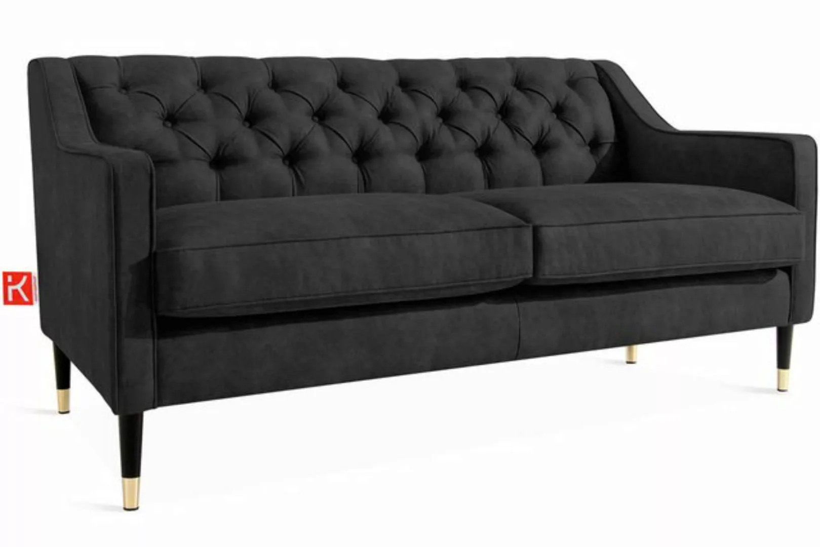 KONSIMO® Chesterfield-Sofa NOMUS Sofa, hohe Beine, gewellte Feder, Komforts günstig online kaufen