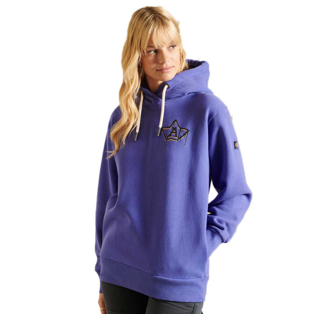 Superdry Crossing Lines Hood Pullover M-L Regal Purple günstig online kaufen