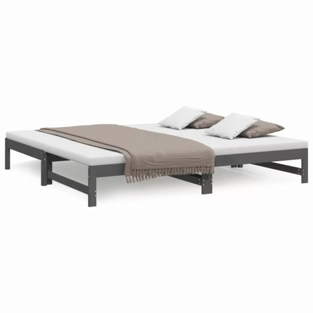 vidaXL Gästebett Gästebett Tagesbett Ausziehbar Grau 2x90x200 cm Massivholz günstig online kaufen