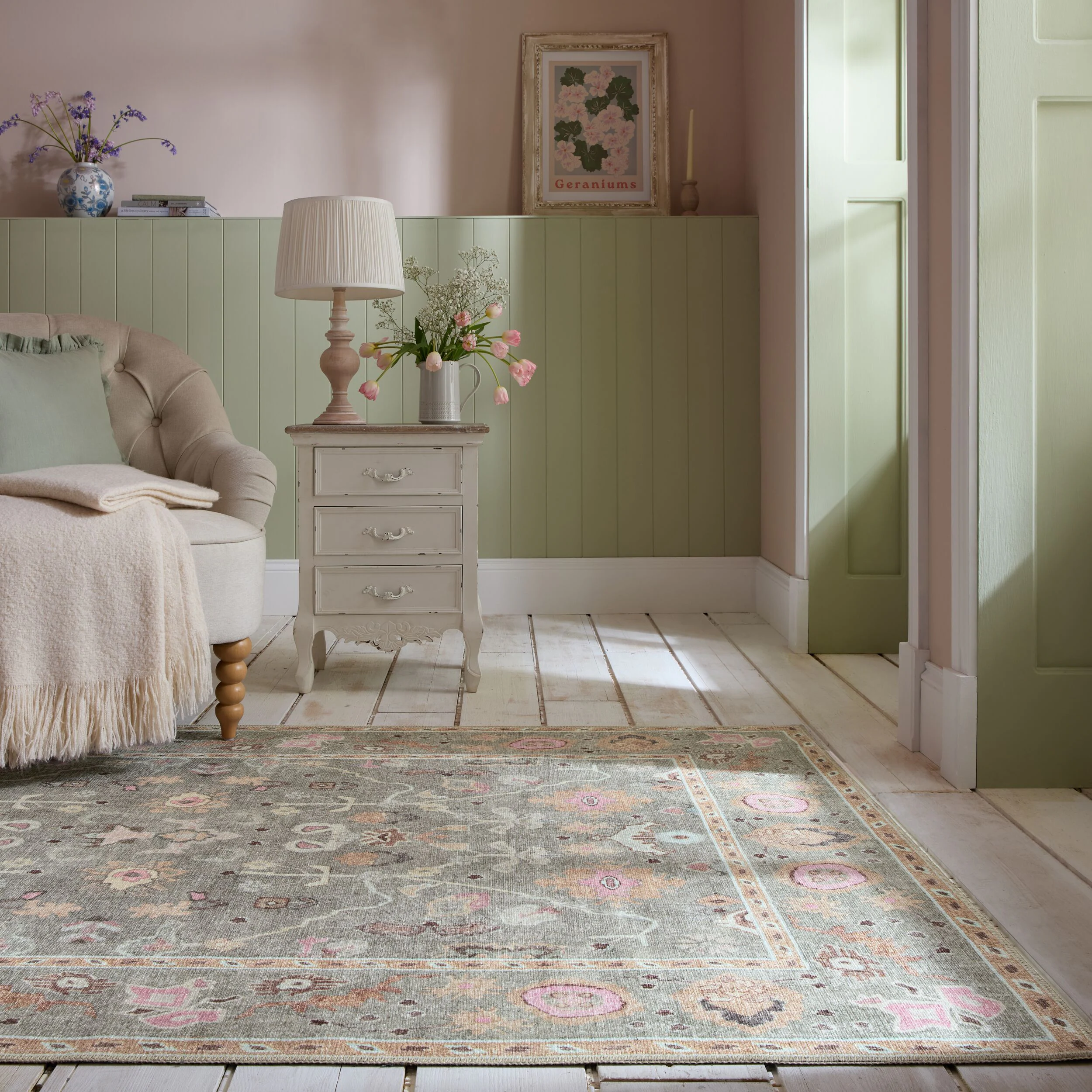 FLAIR RUGS Teppich »Una«, rechteckig, 4 mm Höhe, Waschbarer Traditioneller günstig online kaufen