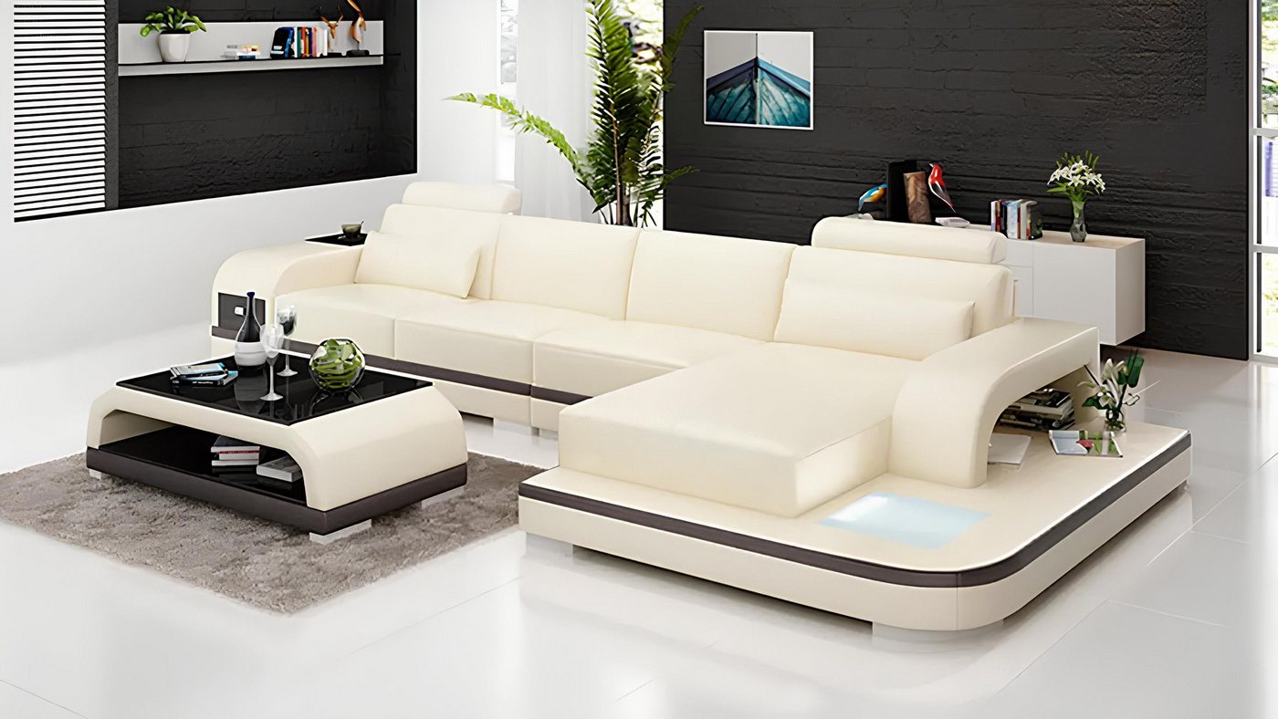 Xlmoebel Ecksofa Neues Designer-Sofa aus Leder in L-Form mit Eckcouch und p günstig online kaufen