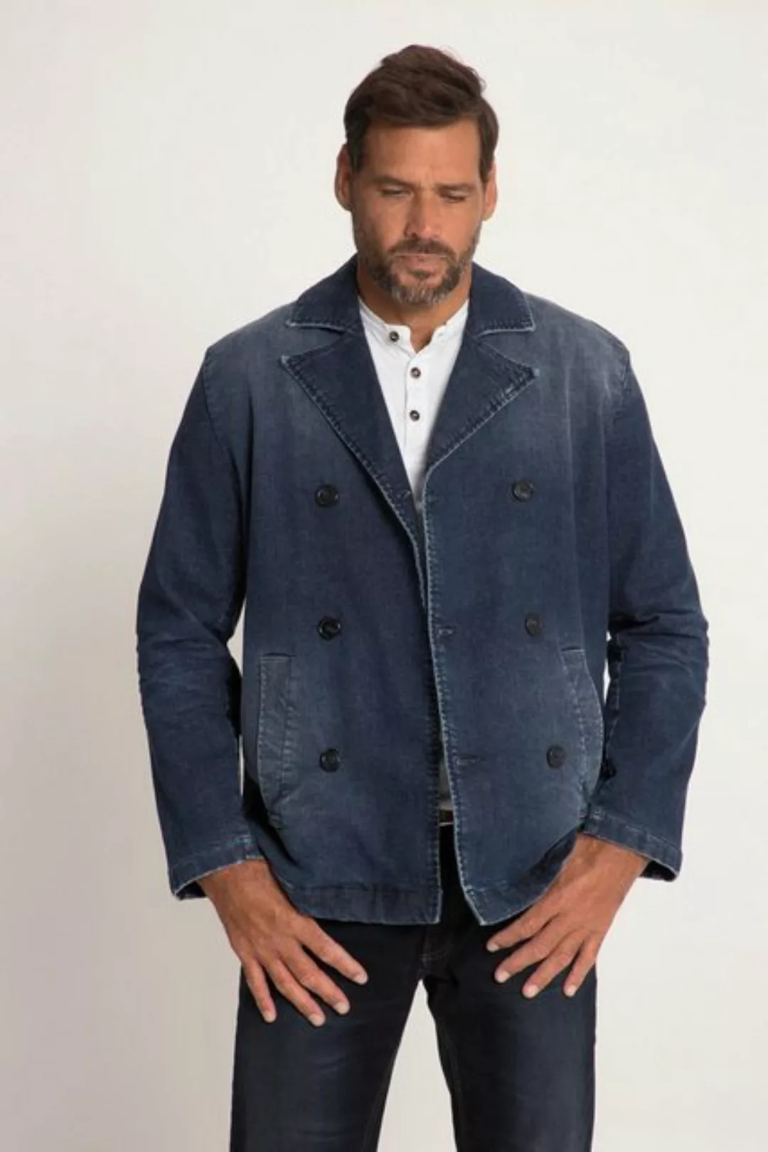 JP1880 Funktionsjacke Caban Jacke Denim doppelreihige Knopfleiste günstig online kaufen