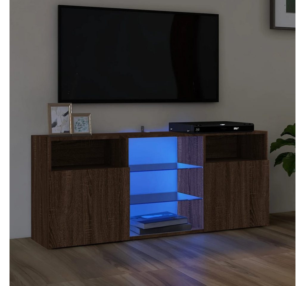 vidaXL TV-Schrank TV-Schrank mit LED Leuchten Braun Eichen-Optik 120x30x50 günstig online kaufen