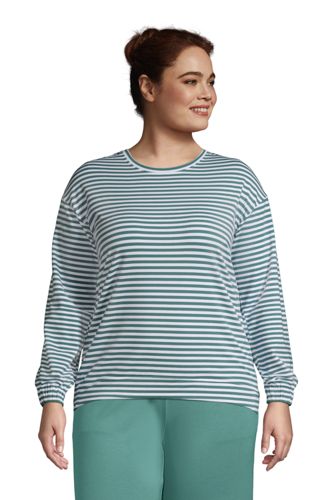 Pyjama-Sweatshirt aus Stretch-Jersey in großen Größen, Damen, Größe: 48-50 günstig online kaufen