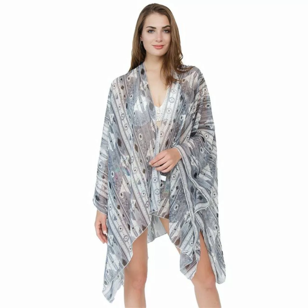 AUKUU Strandkleid Sommer modischer All-Match geometrisches Muster Cardigan günstig online kaufen