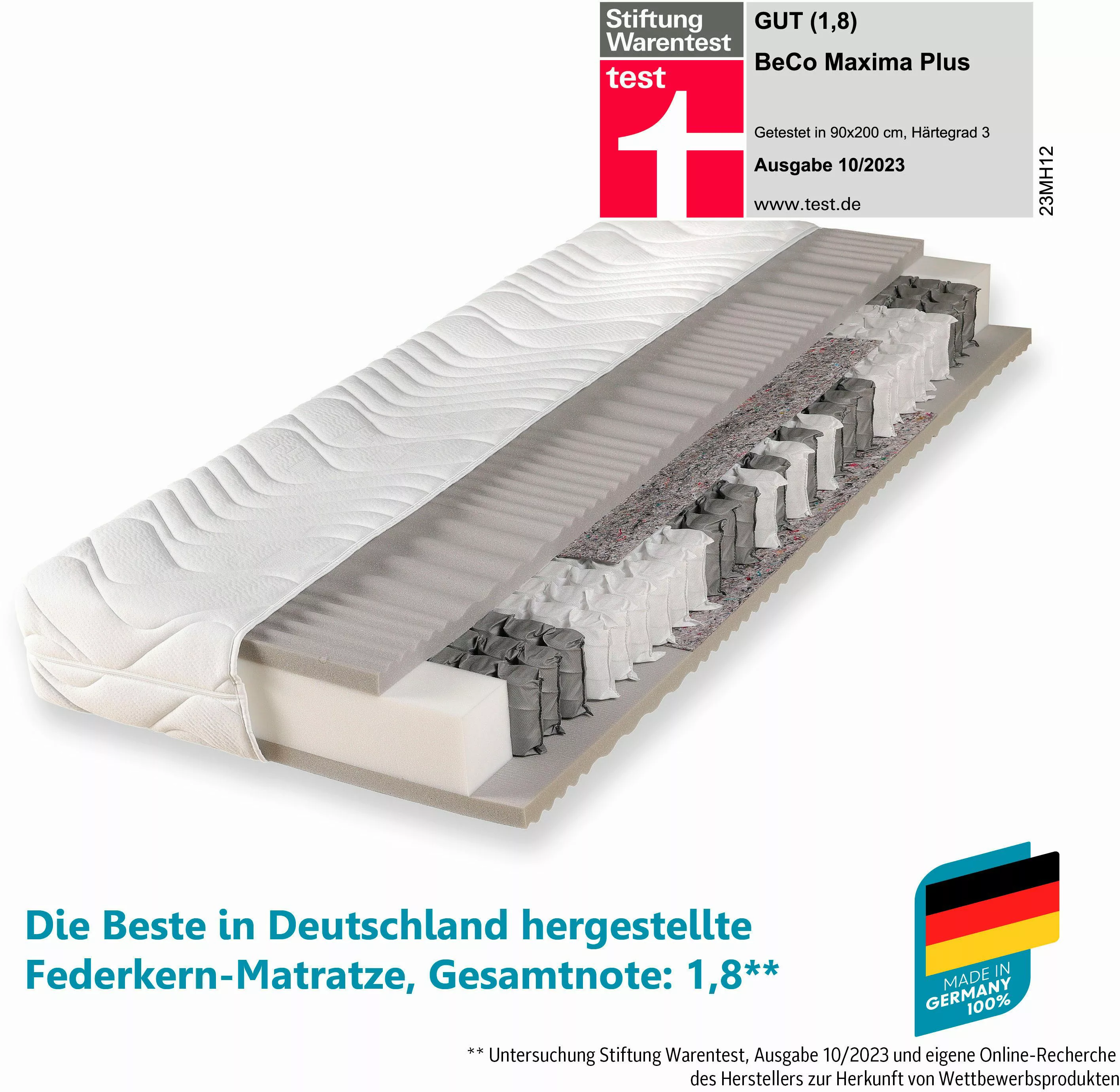 Taschenfederkernmatratze Maxima Plus, Matratze in 90x200 günstig online kaufen