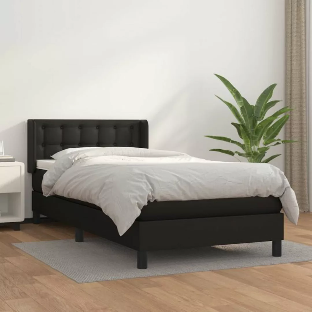 vidaXL Bett Boxspringbett mit Matratze Schwarz 80x200 cm Kunstleder günstig online kaufen