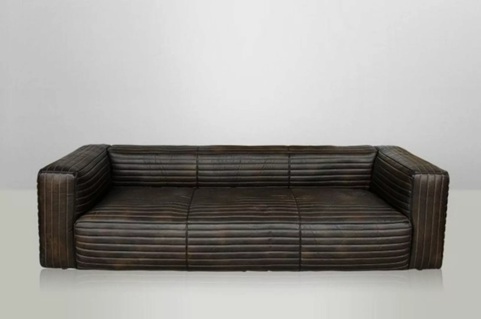 Casa Padrino Sofa Luxus Echt Leder Sofa VLAB Leder New Fudge - 3 Sitzer - L günstig online kaufen