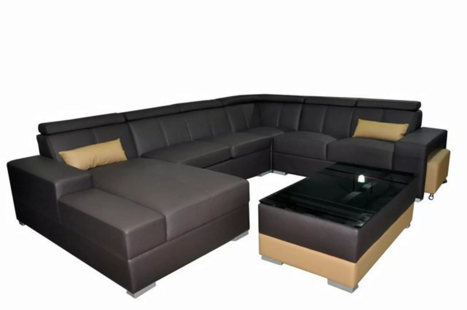 JVmoebel Ecksofa Ecke Leder Modern XXL Couch Wohnlandschaft Ledersofa Sofa günstig online kaufen