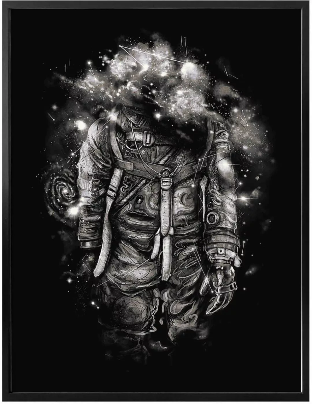 Wall-Art Poster "Universum Astronaut Schwarz Galaxie", Astronaut, (1 St.), günstig online kaufen