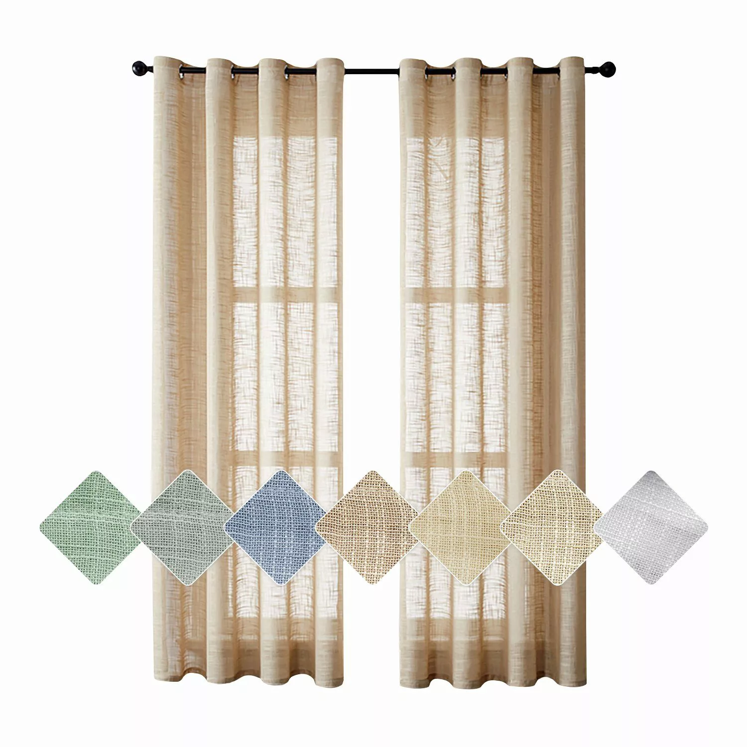 BYSURE Gardine, Ösen (2 St), transparent, günstig online kaufen