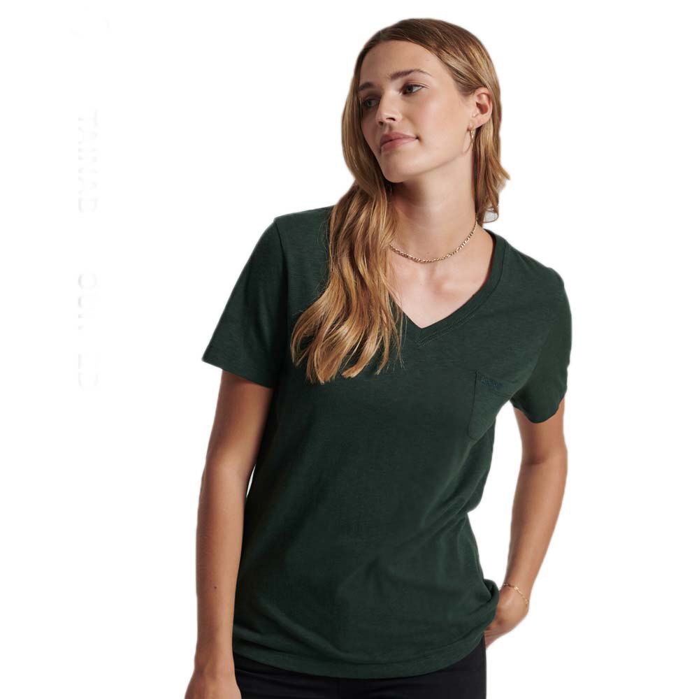 Superdry Pocket Kurzarm-t-shirt Mit V-ausschnitt S Forest Green günstig online kaufen