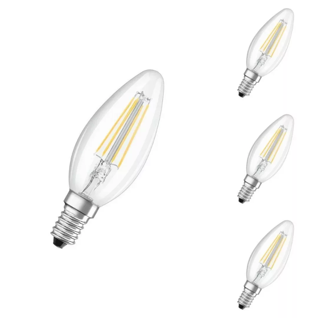 Osram LED Lampe ersetzt 40W E14 Kerze - B35 in Transparent 4W 470lm 2700K d günstig online kaufen