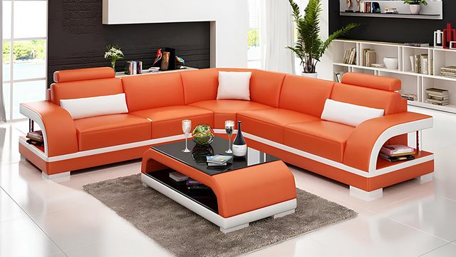 Xlmoebel Ecksofa Leder-Ecksofa Polstergarnitur Eckcouch Sitzgarnitur Polste günstig online kaufen