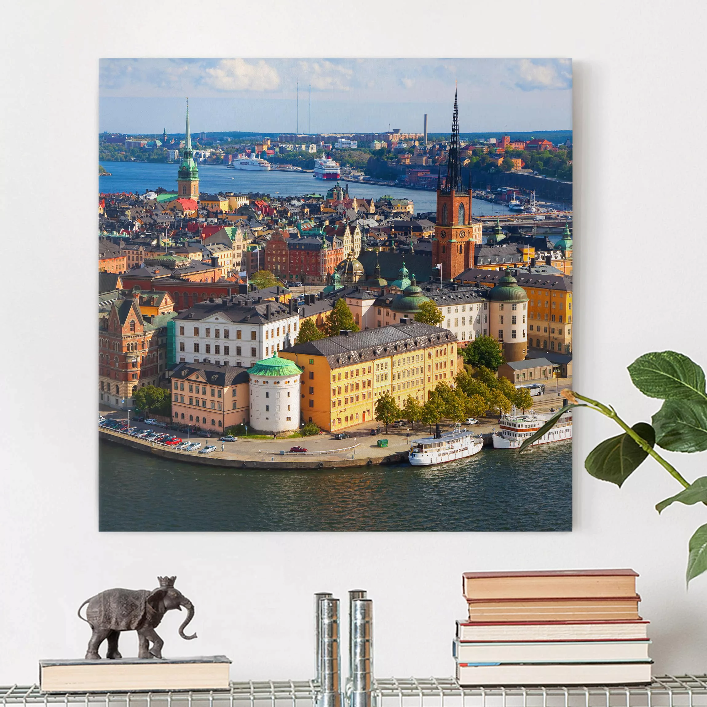 Leinwandbild Architektur & Skyline - Quadrat Stockholm in Schweden günstig online kaufen