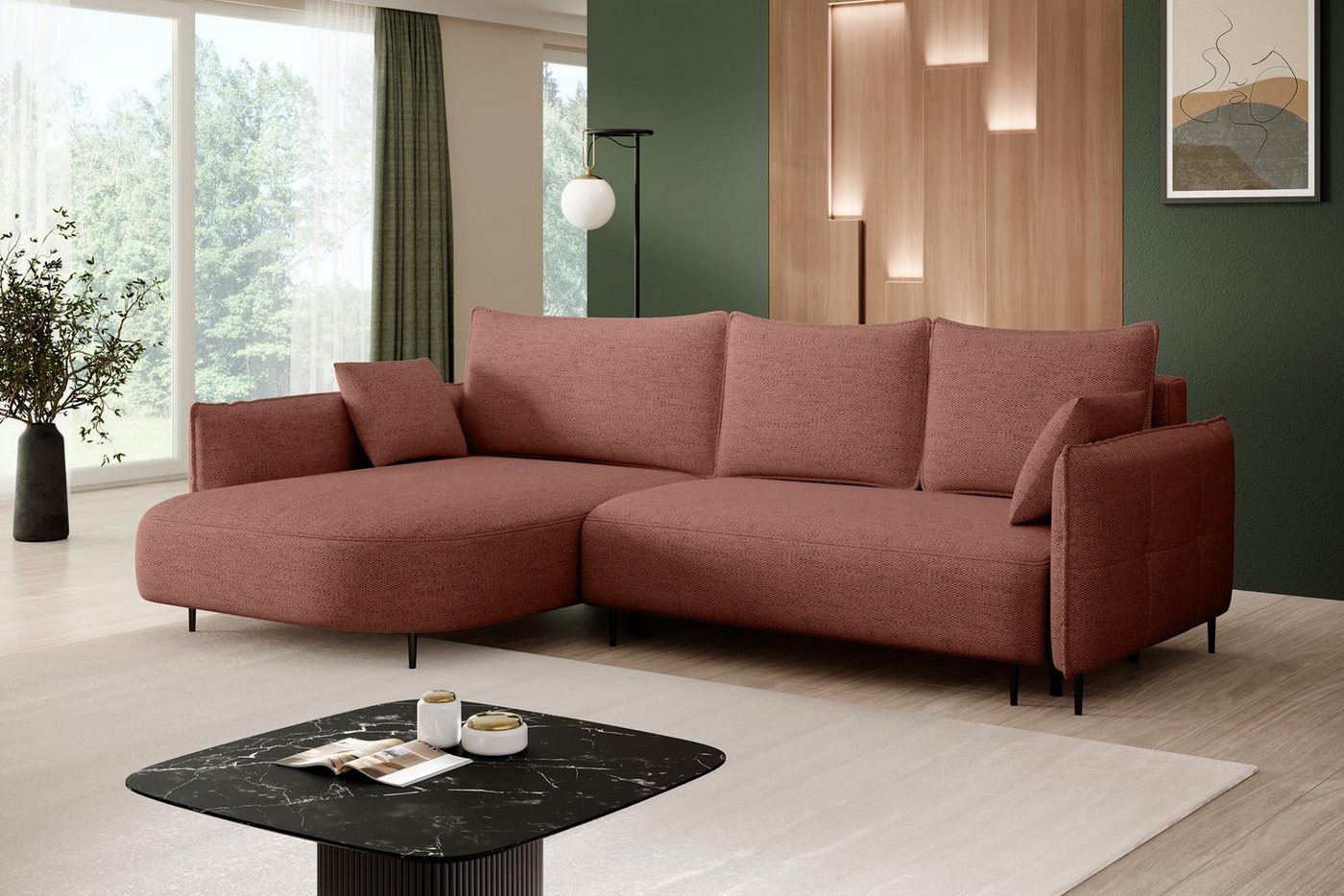 Beautysofa Ecksofa SYCYLIA, mit Schlaffunktion und Bettkasten günstig online kaufen