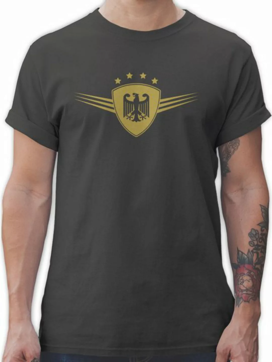 Shirtracer T-Shirt Deutschland Gold 2024 Fussball EM Fanartikel günstig online kaufen