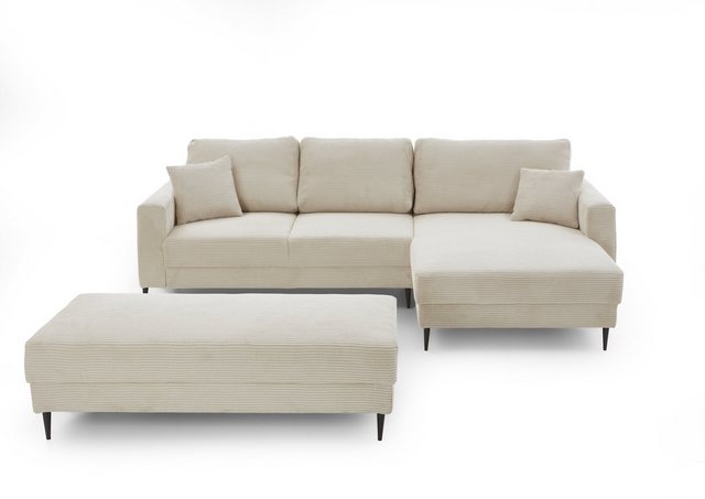 Iwaniccy Wohnlandschaft in creme, 100% Polyester - 269x84x165cm (BxHxT) günstig online kaufen