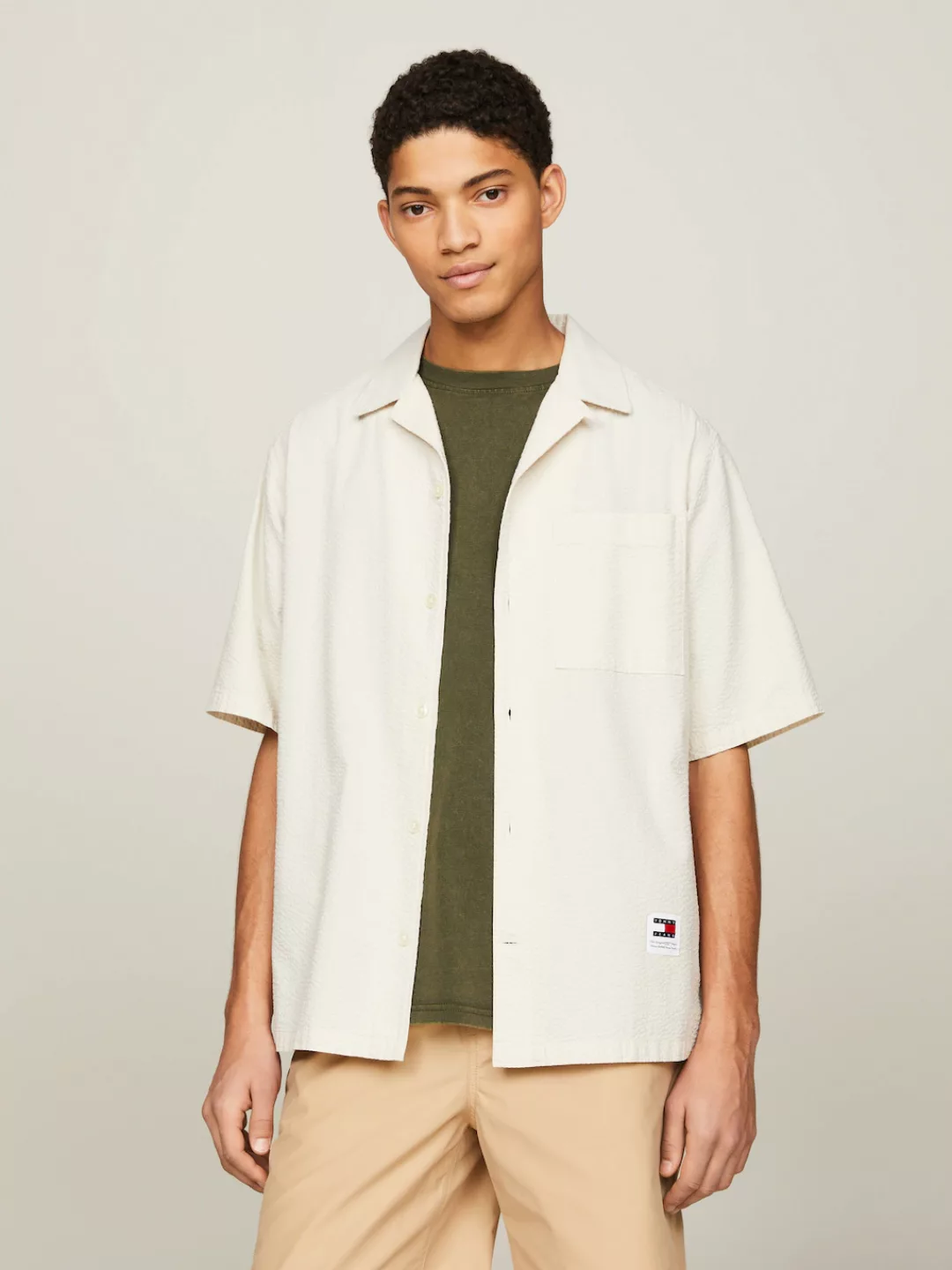 Tommy Jeans Kurzarmhemd "TJM RLX SEERSUCKER CAMP SHIRT" günstig online kaufen