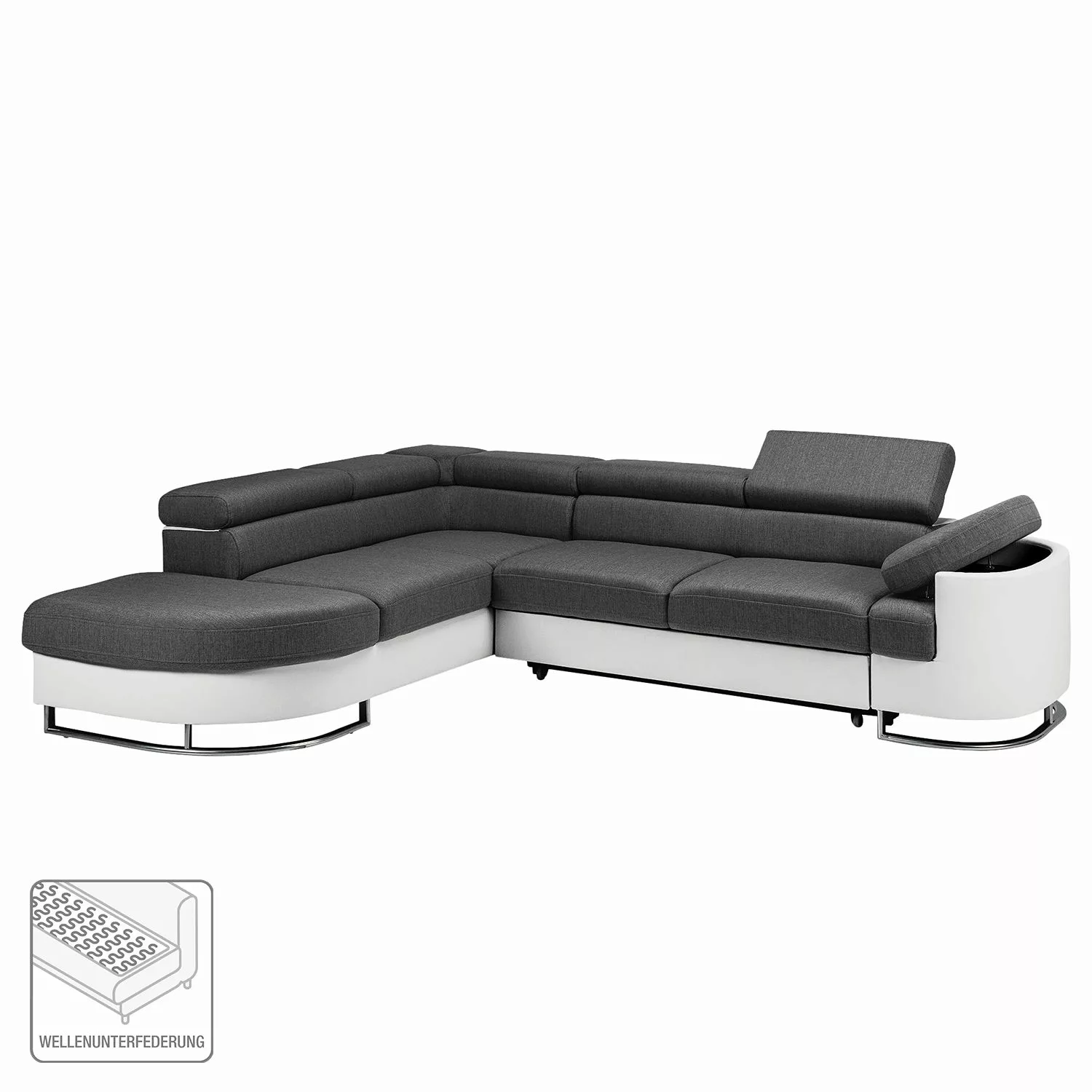 home24 Ecksofa Fort Yates Kunstleder/Webstoff günstig online kaufen