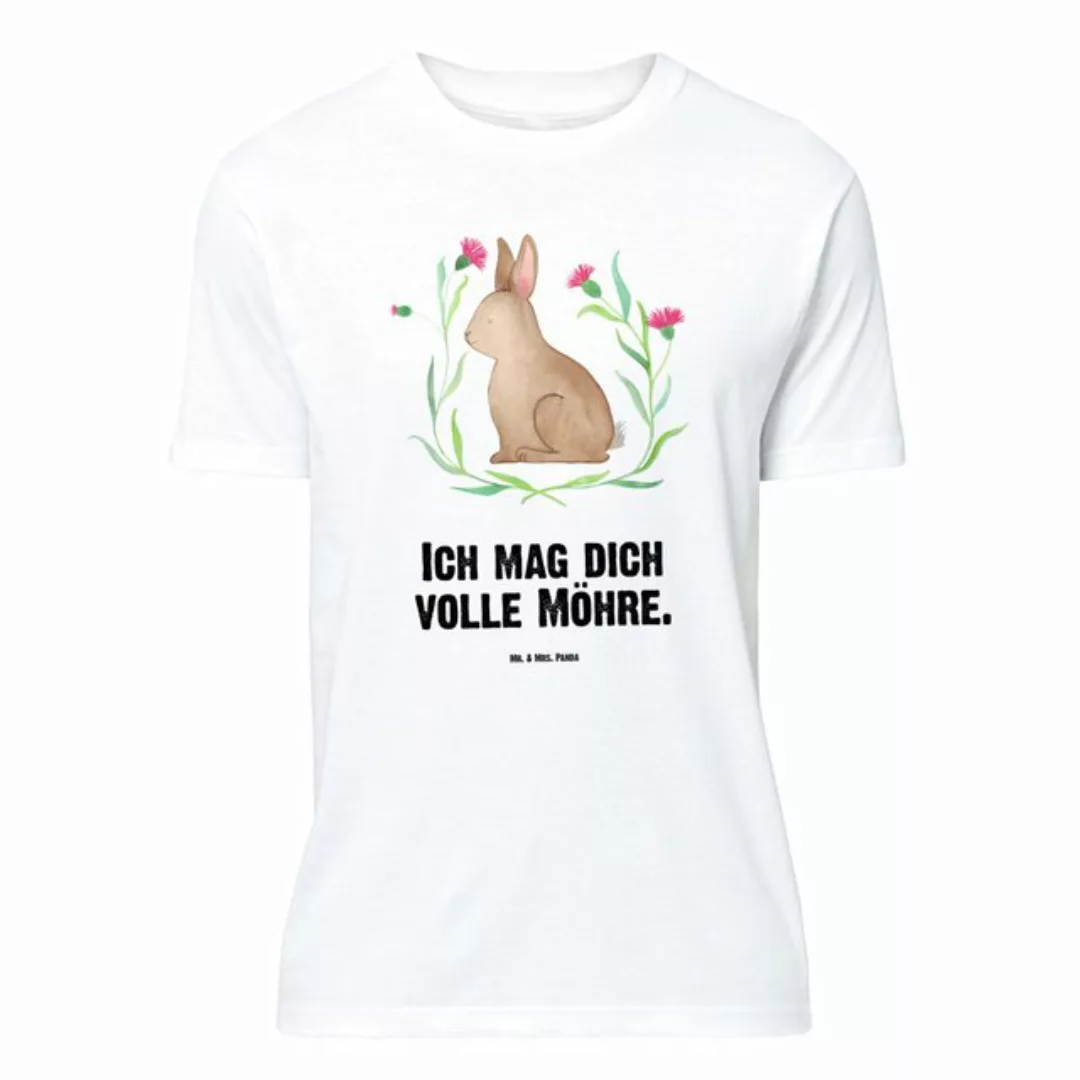 Mr. & Mrs. Panda T-Shirt Hase sitzend - Weiß - Geschenk, Lustiges T-Shirt, günstig online kaufen