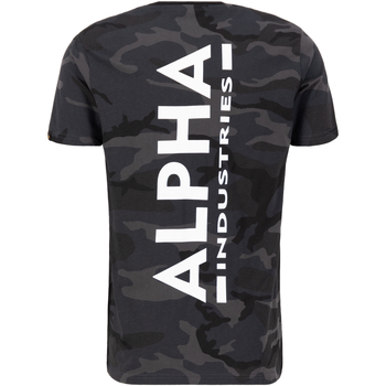 Alpha Industries  T-Shirts & Poloshirts Backprint T-Shirt Camo - black camo günstig online kaufen