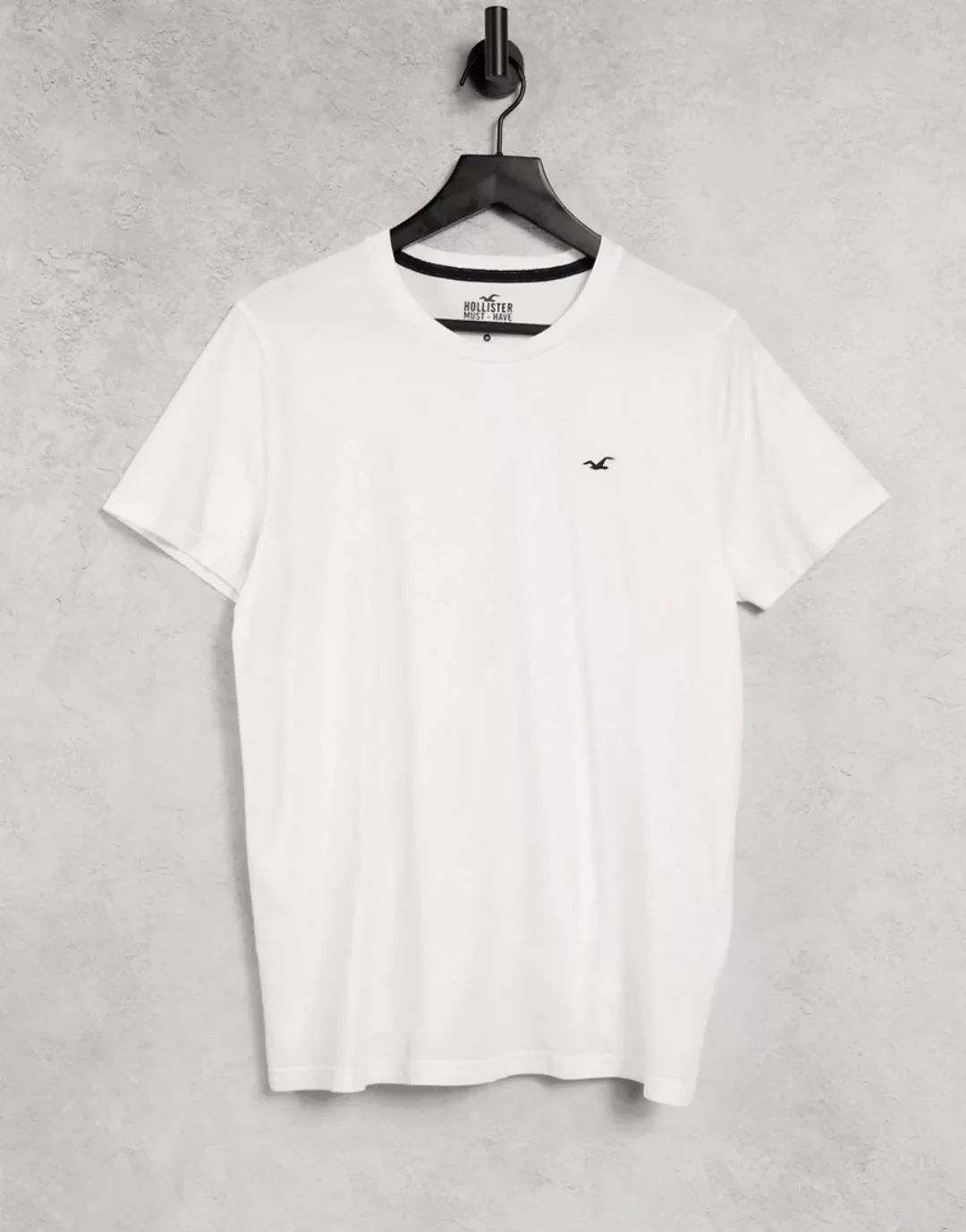Hollister – Weißes T-Shirt mit Logo günstig online kaufen