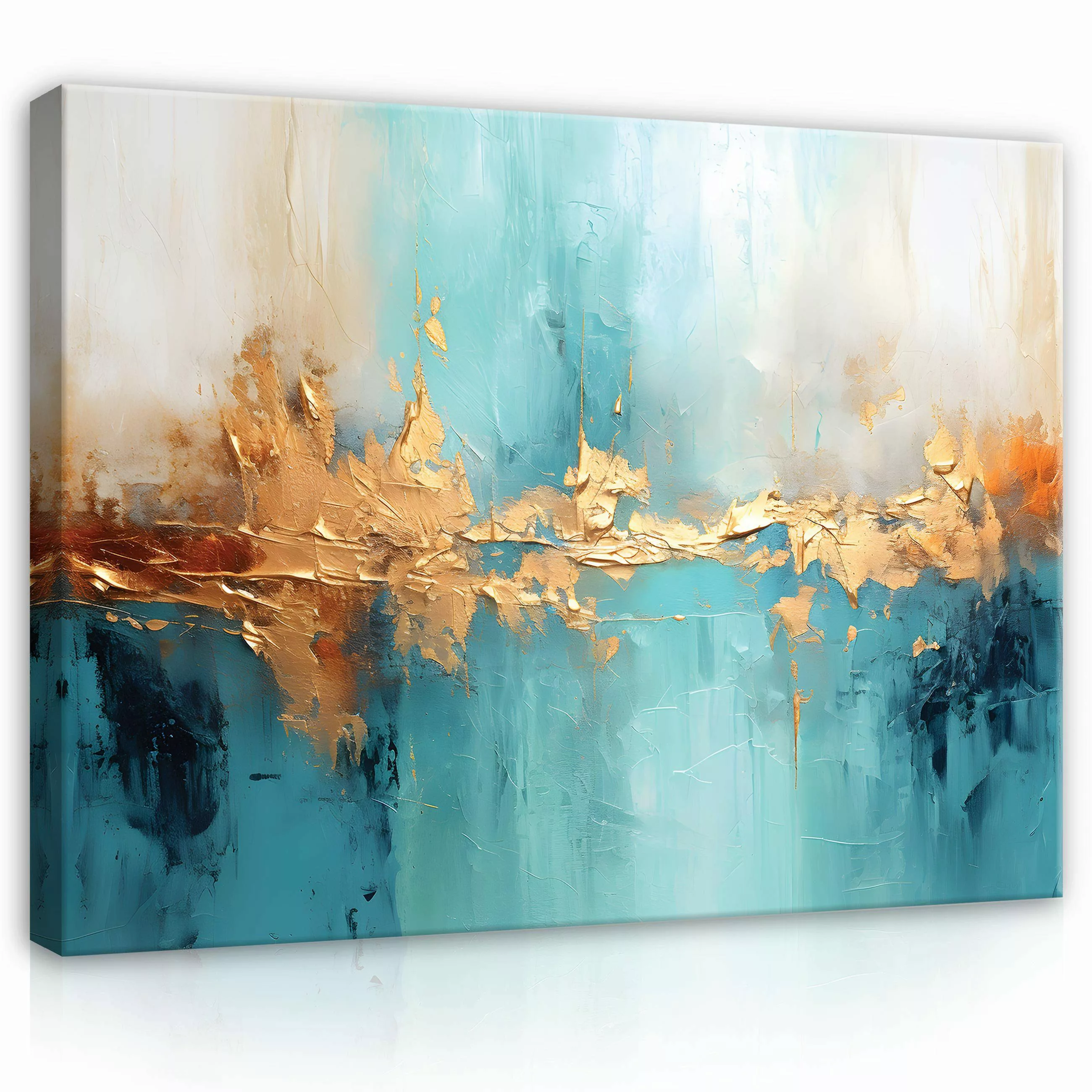 Wallarena Leinwandbild Abstrakt gold blau Kunst günstig online kaufen