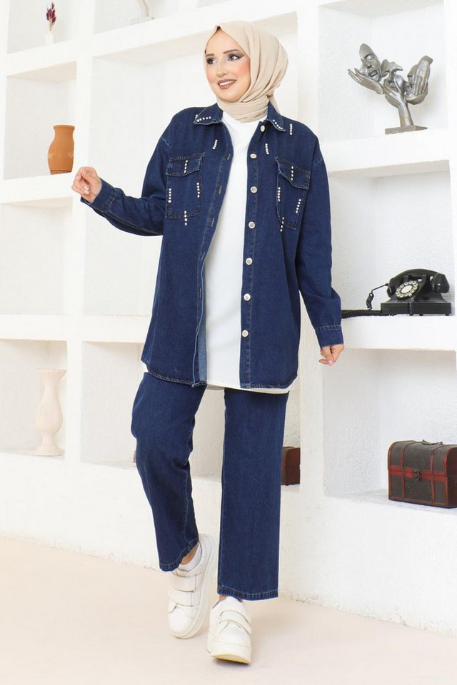 MODAMİHRAM Hosenanzug Stein Detail Denim Set günstig online kaufen