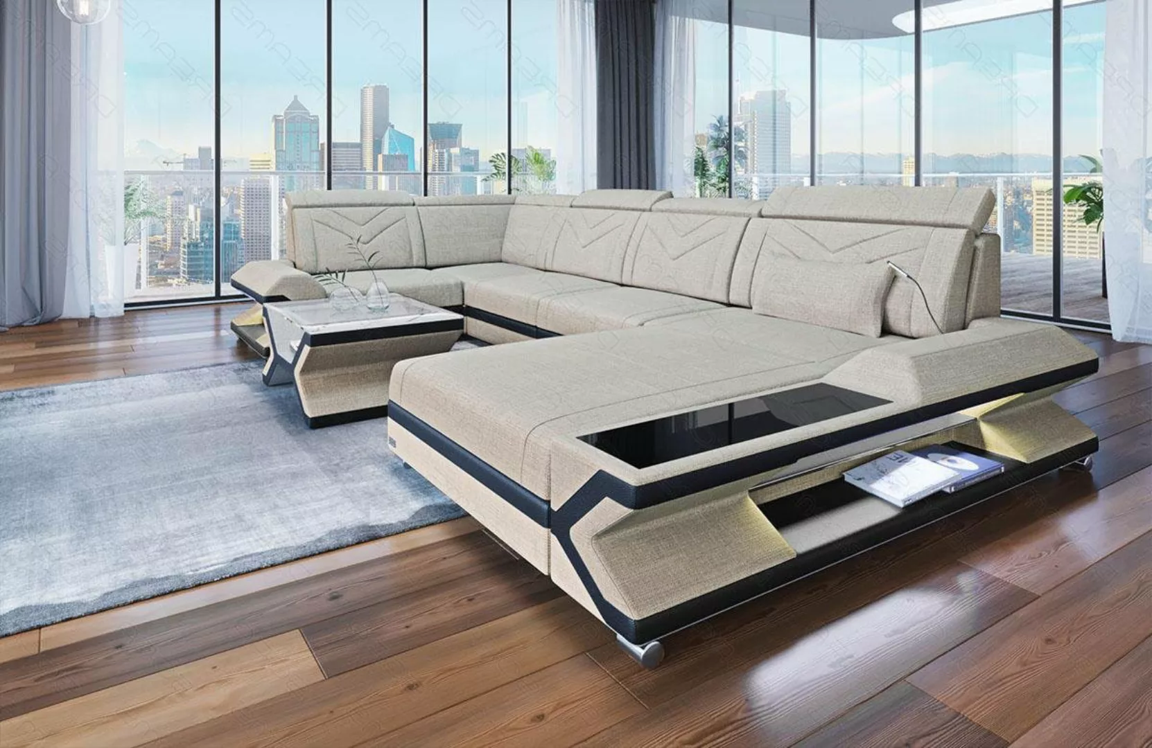 Sofa Dreams Ecksofa Stoffsofa Couch Polster Sofa Napoli U Form Wohnlandscha günstig online kaufen