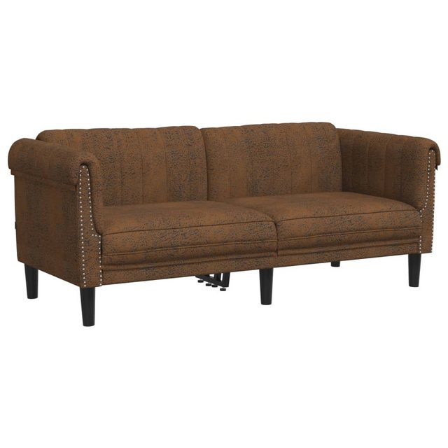 vidaXL Sofa 2-Sitzer Sofa Braun Kunstleder Wildleder-Optik günstig online kaufen