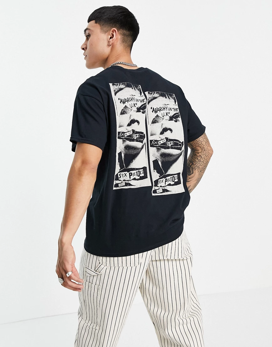 Vintage Supply – T-Shirt in Schwarz mit Kachel-Print am Rücken günstig online kaufen