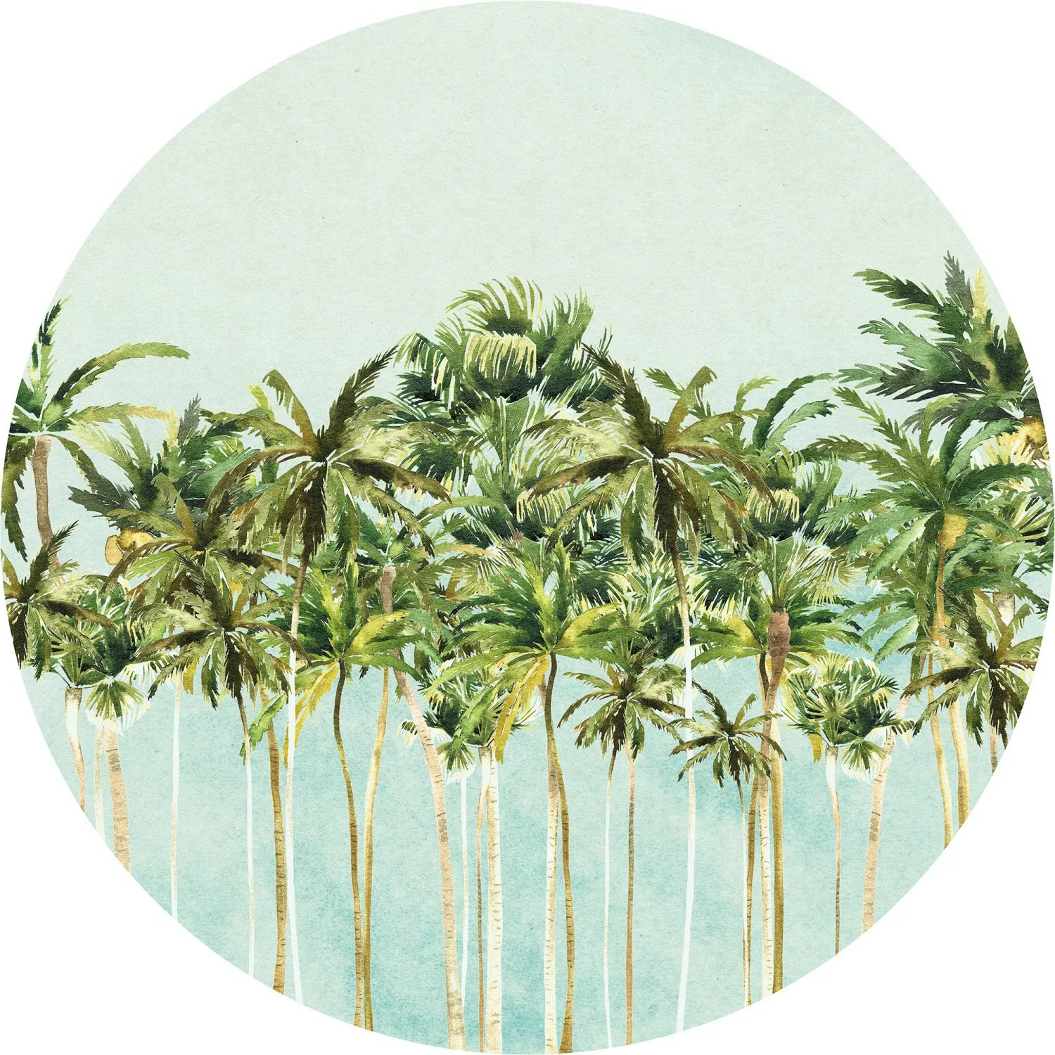 Komar Vliesfototapete Dot Coconut Trees selbstklebend Ø 125 cm günstig online kaufen