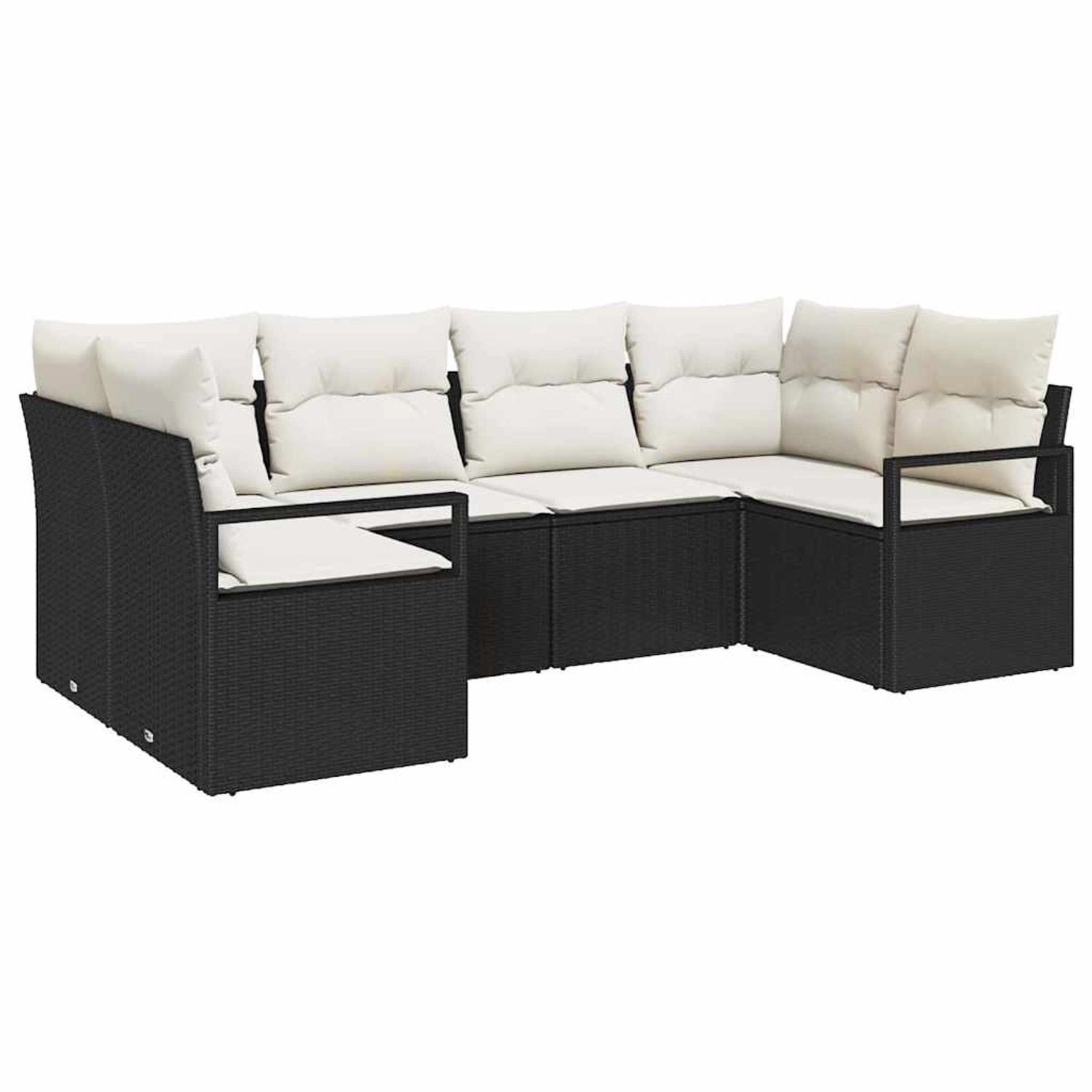 vidaXL Garten-Sofa-Set 6-Tlg Schwarz Poly Rattan 3346517 günstig online kaufen